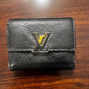 Louis Vuitton Black and Pink Leather Wallet